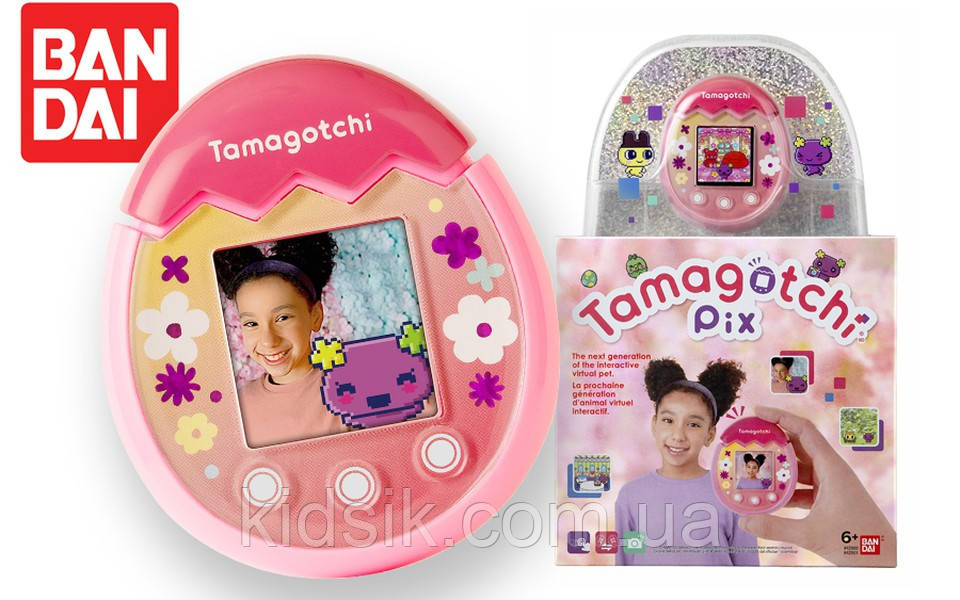 Тамагочі Пікс Рожевий Tamagotchi Pix - Floral (Pink) BANDAI, фото 1