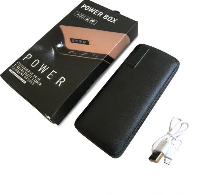 Power Bank Smart Tech 5000 mAh c ліхтариком шкіра чорний