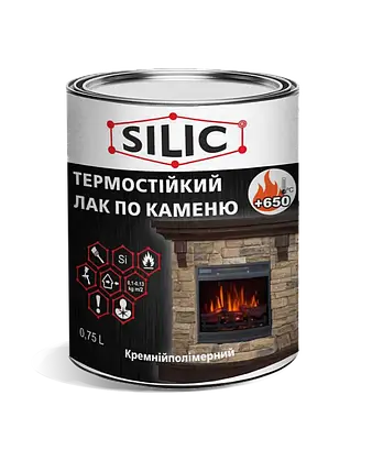 Термостійкий лак для каменю Silic мокрий ефект 0.7л, фото 1