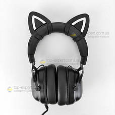 Ігрові навушники з котячими вушками Onikuma X11 з мікрофоном та підсвіткою геймерські навушники, фото 3