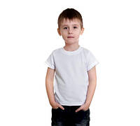 Футболка біла якісна дитяча, бавовна 100% легка футболка хлопчикові та дівчинці 1 2 3 4 5 6 7 8 9 10 років