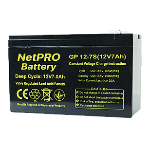 Акумулятор NetPRO GP 12-7S(12V/7Ah C20), фото 1