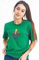 Зелёная футболка гомер симпсон , хлопок 100% плотность 160 г, зелёная футболка симпсоны