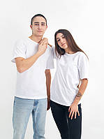 Мужская однотонная футболка белая, хлопок 100% плотность160, белая мужская женская футболка s m l xl xxl