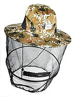 Шляпа накомарник с антимоскитной сеткой EOS WM2-F камуфляж пиксельный темный