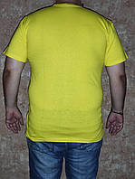 Батальная футболка желтая , хлопок100% плотность160 , желтая большая унисекс футболка 3XL-5XL