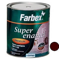 Емаль алкідна фарба коричнева глянсова ТМ "Farbex 2,8 кг (109370), Коричневий, Коричневий