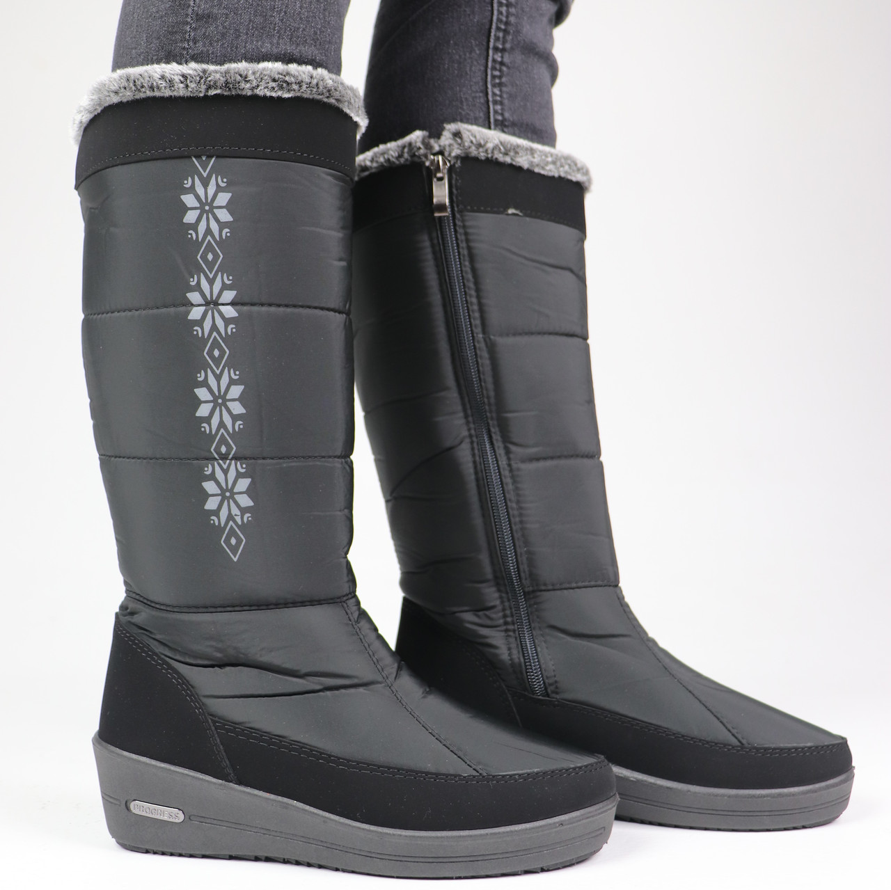 Жіночі дутики на замку високі