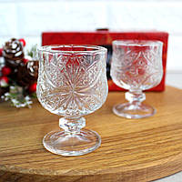 Набір чарок на ніжці під кришталь 6 шт 40 мл Метелик