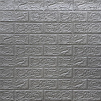 Панель стеновая самоклеющаяся Panelli 3D 700х770х5 мм серебряный (017-5)