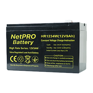 Акумулятор NetPRO HR1234W 12В 9Аг (12V/9Ah High Rate), фото 2