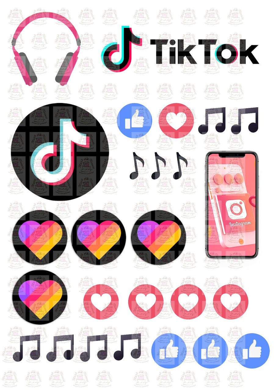 Вафельні картинки Tik Tok 201249