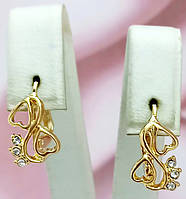 Сережки булатні з англійської застібкою. Колір: позолота з лимонним відтінком. Діаметр сережки: 2 див.