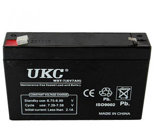 Аккумулятор BATTERY 6V 7A UKC