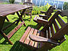 Садова меблі стіл і крісла 6 штук з масиву сосні, Відео ютуб, фото 4