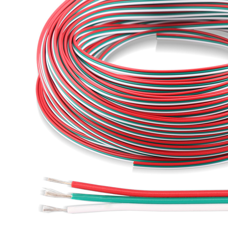 Дріт (кабель плоский) 3-жильний 3х0, 32 мм2 awg 22 для RGB світлодіодної стрічки