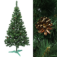 Штучна ялина ПВХ 2 м "Лісова казка" з шишками, Святкова красива новорічна ялинка