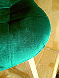М'який стілець SDM Лорена зелений на дерев'яних ніжках, фото 3