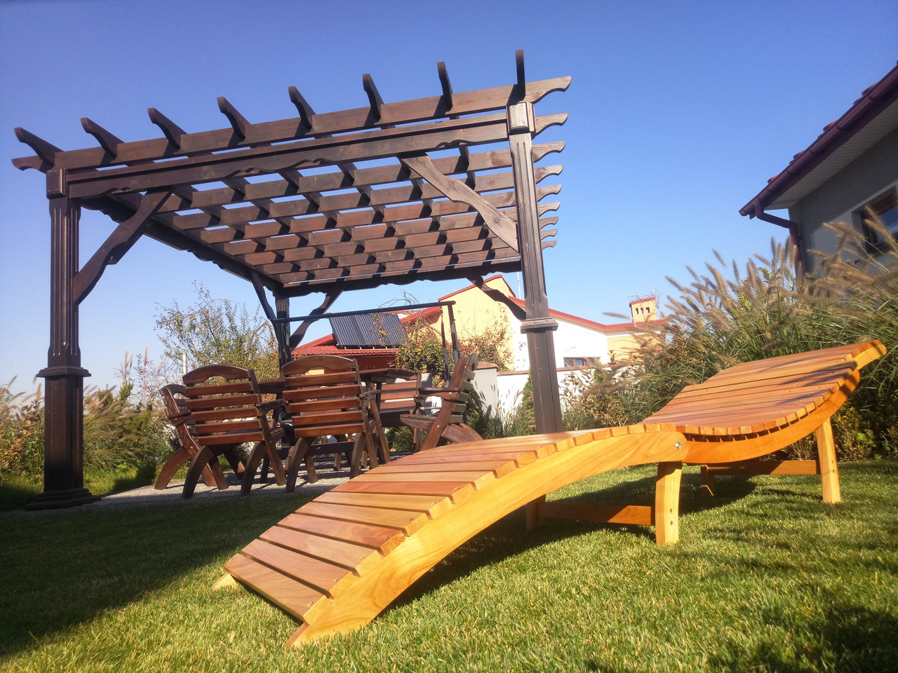 Дерев'яний лежак - шезлонг ERGO (дерево черешня), фото 1