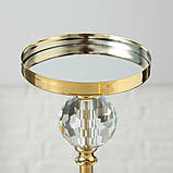 Підсвічник на високій ніжці з металу в золоті h51см, фото 2