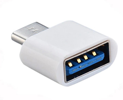 Перехідник USB to Type-C, OTG адаптер з USB на Type C, колір білий, фото 1