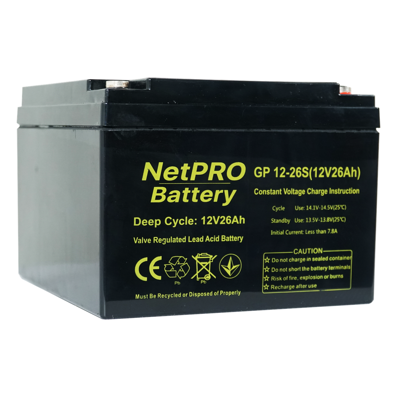 Акумулятор NetPROGP 12-26S 12В 26Ач (12V/26Ah C20)