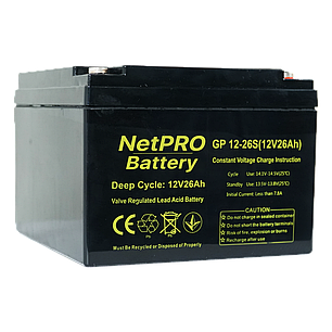 Акумулятор NetPROGP 12-26S 12В 26Ач (12V/26Ah C20), фото 1