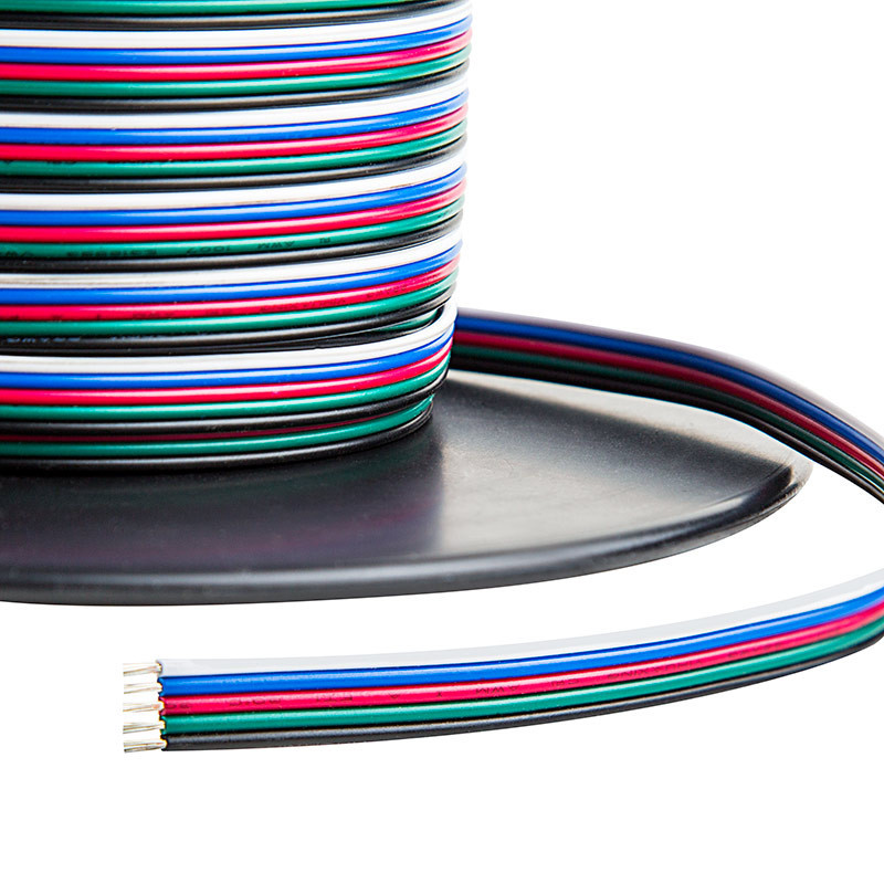 Дріт (кабель плоский) 5-жильний 5x0,32 мм2 awg 22 для RGB світлодіодної стрічки