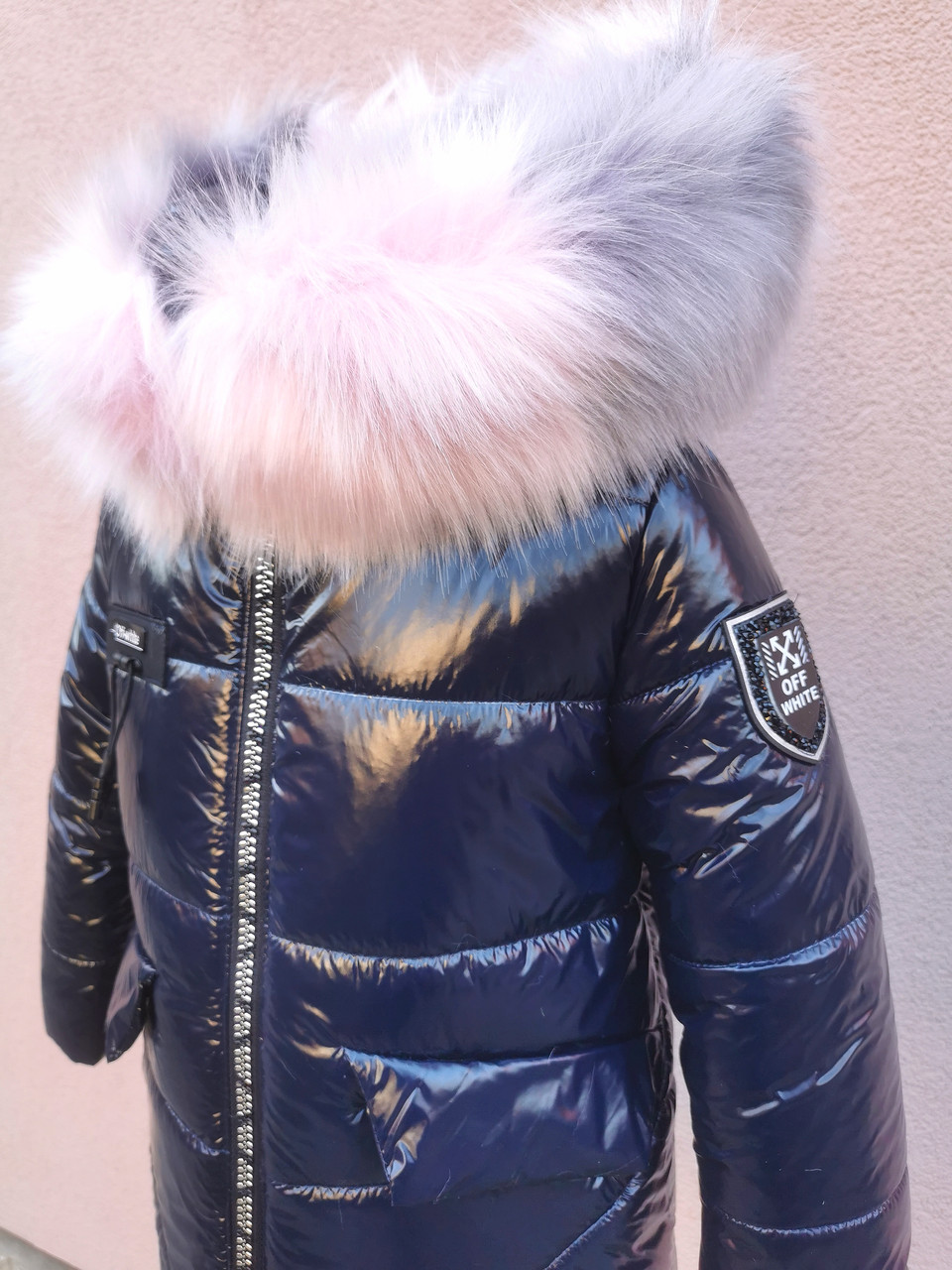 Лаковое зимнее пальто для девочки рост 108-113 см - фото 2 - id-p1017982529