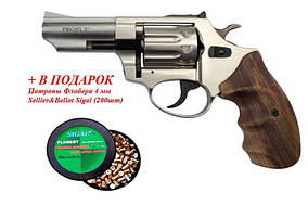 Револьвер під патрон Флобера PROFI-3" сатин/бук+ у подарунок Патрони Флобера 4 мм Sellier&Bellot Sigal (200 шт)