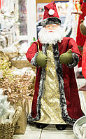 Дед Мороз с кудрявой бородой музыкальный Санта Клаус 100 см