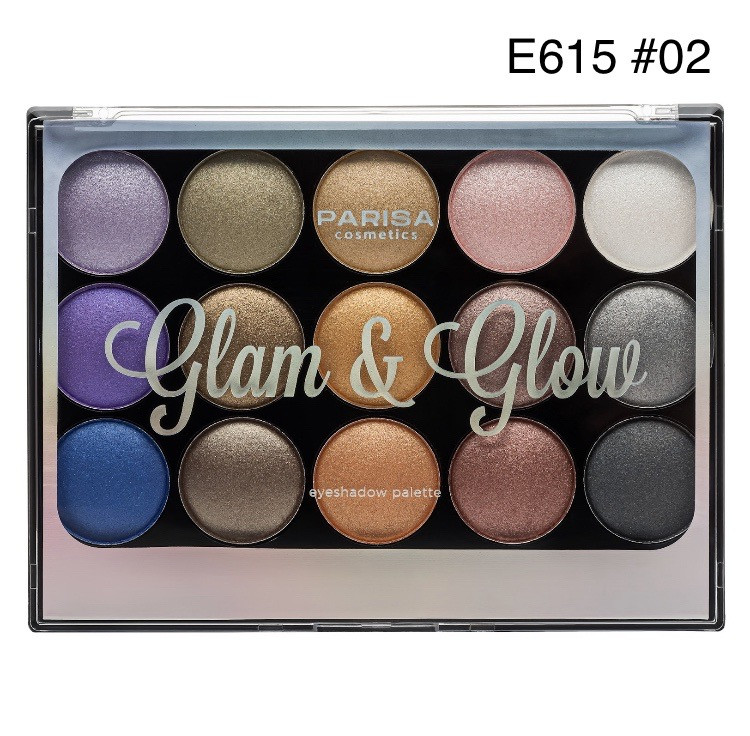 Палитра теней Parisa Cosmetics E-615 Glam & Glow Baked Eyeshadow Palette - фото 2 - id-p1514926805