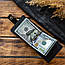 Затиск для грошей, гаманець чорний з натуральної шкіри "Crazy Horse"., фото 2