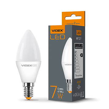 LED лампа світлодіодна VIDEX C37e 7W E14 3000K 220V