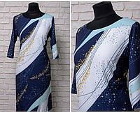 Невероятное женское платье с красивым принтом Ткань "Костюмная" 50, 52 размер 50 52