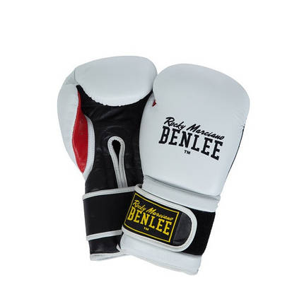 Боксерські рукавиці тренувальні Benlee SUGAR DELUXE 14oz, шкіряні, білі, фото 3