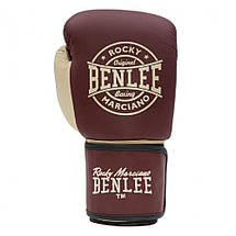 Боксерські рукавички Benlee WAKEFIELD 12oz, шкіряні, бордові, фото 5