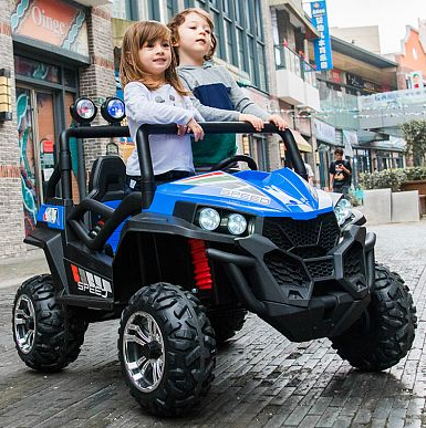 Електромобіль джип баггі двомісний Bambi M 3454(2)EBLR-4 (MP3, USB, мотори 4x45W, акум.2x12V7AH)