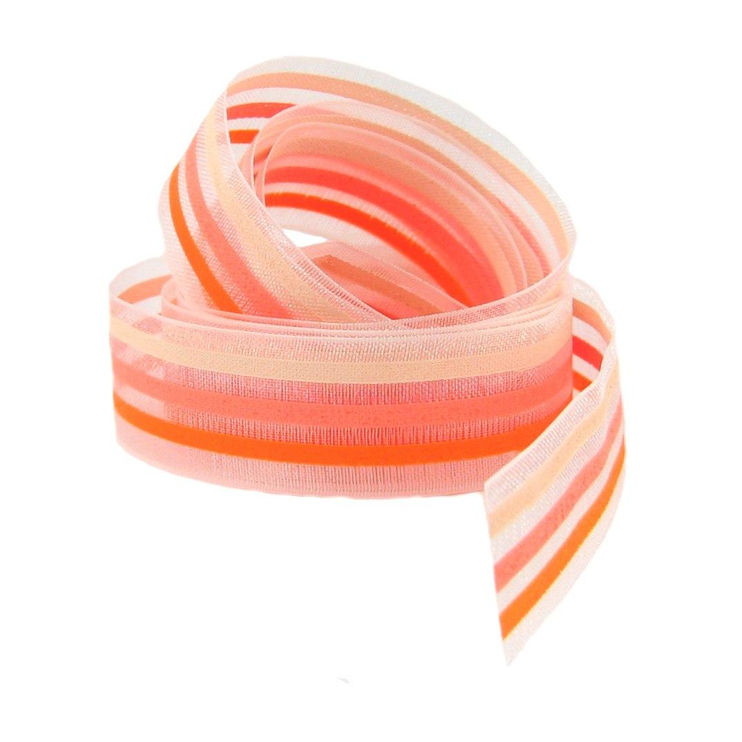 Стрічка Органза Полоска 16мм відріз 1м LО16002-2, фото 1