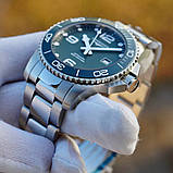 Чоловічі годинники LONGINES L3.781.4.06.6 Hydro Conquest 41 mm Green Dial Automatic, фото 5