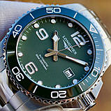 Чоловічі годинники LONGINES L3.781.4.06.6 Hydro Conquest 41 mm Green Dial Automatic, фото 6