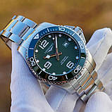 Чоловічі годинники LONGINES L3.781.4.06.6 Hydro Conquest 41 mm Green Dial Automatic, фото 3
