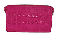 Сумка-клатч Croco Leather из кожи крокодила розовая