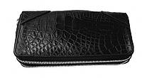 Кошелек-Клатч Croco Leather черный из кожи крокодила с ручкой