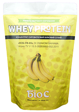 Whey Protein Concentrated 65% БіоС ™ зі смаком банана, 1.0 кг WPC (КСБ 65) - концентрат сироваткового білка