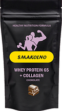 Whey Protein 65% + Colagen, зі смаком шоколаду, 0.9 кг Smakolno - Комплексний протеїн