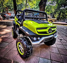 Дитячий електромобіль двомісний джип Mercedes Unimog M 4133EBLR-5 (MP3, SD, USB, мотори 4x35W, ак.12V14A), фото 3
