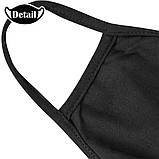 Бавовняна маска Оскал багаторазова Захисна трикотажна маска з тканини з логотипом Зуби, Оскал на гумках, фото 3