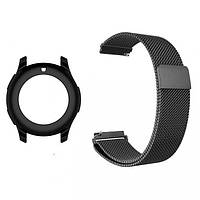 Комплект Watchbands металлический ремешок Milanese и чехол для Samsung S3 Frontier/Samsung Galaxy 46 мм Black