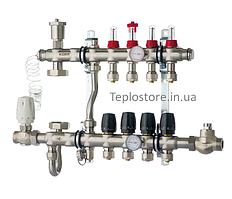 Колектор Koer KR.S1011-04 з вбудованим змішувальним вузлом 1"х4 SUS304 і евроконусами 3/4-16 з нержавіючої